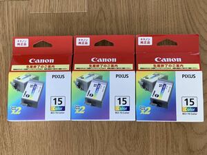 ★☆ Canon BCI-15 3色カラー 2個入り *3 純正インク 送料198円～ 新品 未使用 未開封 BCI-15CLR キャノン 50i 80i プリンター 2023/9 期限