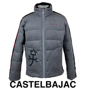 30％OFF　カステルバジャック　CASTELBAJAC　ダウンブルゾン　ファーブルゾン　チェック柄　防寒　Lサイズ　7212412114-1　グレー