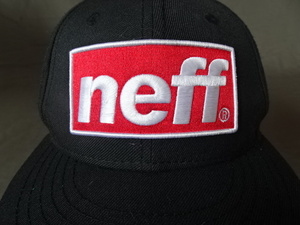 激レア USA購入 人気ストリート系アメカジブランド ネフ【NEFF】 シンプルなデザイン ロゴ刺繍ワッペン付キャップ ブラック 中古良品