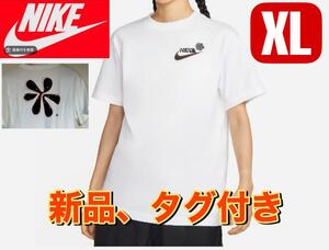 新品　ナイキ NIKE　ウィメンズ　Tシャツ　半袖　トップス　ホワイト　XL花柄