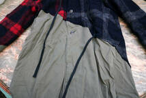 未使用品 ★ グレッグ・ローレン Greg Lauren 50/50 MIXED WOOL PLAID ARMY TRENCH COAT フード付き ドッキング コート（2) _画像5