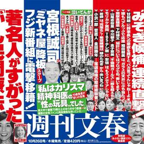 週刊文春 2017年10月26日号 下村博文 ゆうきゆう 甘利明 宮根誠司 がん民間療法 グラビア松下奈緒