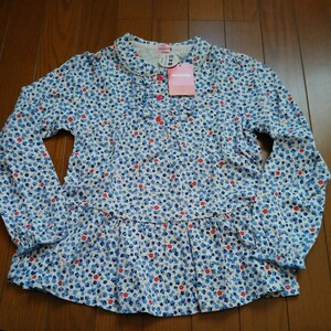 ④ new goods 140cm regular price 8910 jpy Miki House long sleeve shirt floral print girl 