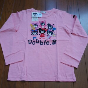 4 新品　130cm　定価7810円　ミキハウスダブルB　長袖Tシャツ　ロンT　ピンク　女の子