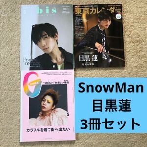 SnowMan 目黒蓮　表紙　東京カレンダー　bis GINZA 雑誌　3冊　セット