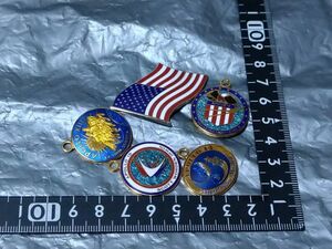アポロ計画　NASA　ミッションメダル　アメリカ　希少チャーム　ペンダント　キーホルダー　５個　国旗　