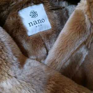  unused ultimate beautiful goods regular price 2.5 ten thousand jpy nano * Universe nano*universe with a hood mouton coat adult casual height is seen fur coat Oggi publication 