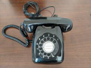  black telephone Japan electro- confidence telephone corporation dial type telephone machine 601-A2 retro antique operation not yet verification 