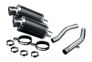 DELKEVIC スリップオンカーボンオーバルマフラー★KAWASAKI Z1000 2003-2006 225mm KIT0314