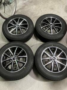 スタッドレス タイヤホイール 4本 美品 195/65R15 6J +53 114.3 BSブリザック VRX2 売り切り 1円スタート ヴォクシー ステップワゴンなど