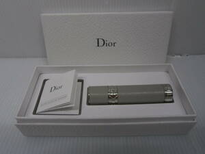 2665　クリスチャン・ディオール　Dior　アトマイザー レザー スプレイ　グレー×シルバーカラー