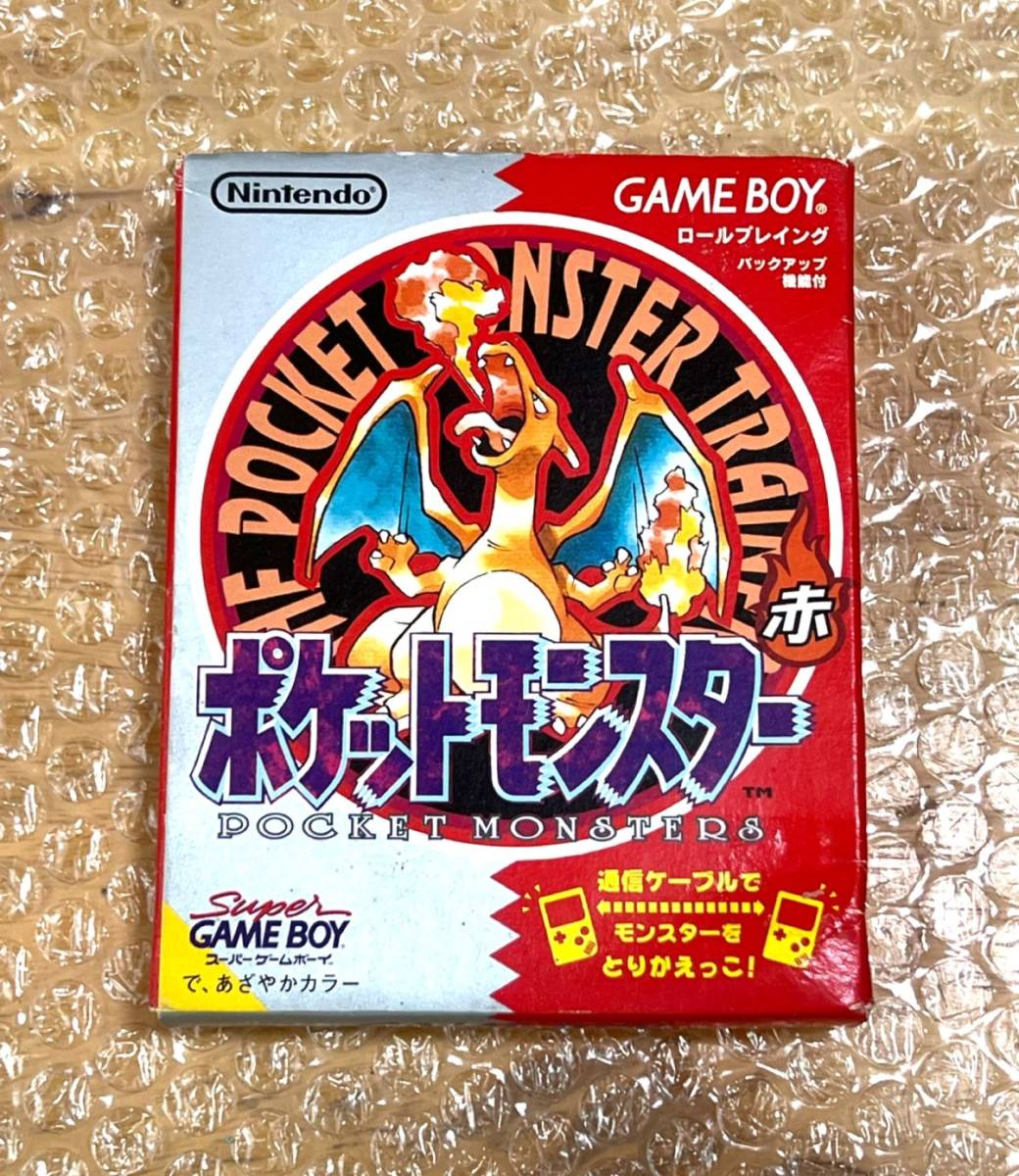 良品、電池交換済】GB ゲームボーイ ポケットモンスター赤 初期 初代-