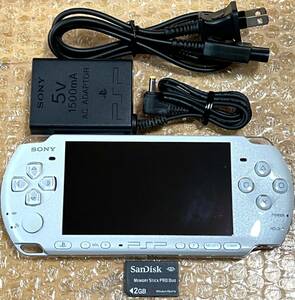 〈美品に近い良品・動作確認済み・最終型〉PSP-3000 本体 パールホワイト ＋メモリースティック 2GB PlayStation Portable 薄型