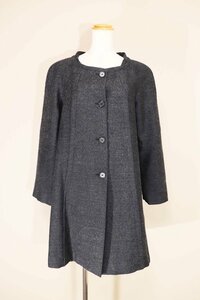 ☆国内正規美品☆MARNIマルニ/イタリア製/ウールAラインノーカラーコート：40/灰xv813