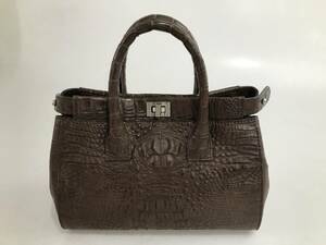 HG5123 crocodile original leather handbag brown group with strap bag lady's 
