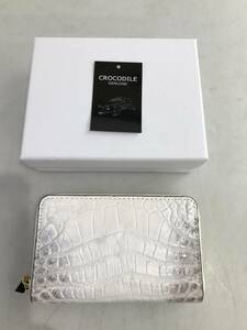 HG5201　クロコダイル 財布 小銭入 カード入 ワニ革 ラウンドファスナータイプ レザー 箱付き 未使用品