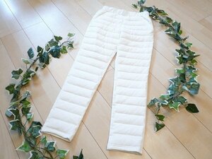 【新品】8556【L】上質 ダウン80％ 切替 ダウンパンツ オフ白 ストレッチ 後ろ裏微起毛 40代 50代 60代 秋 冬