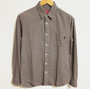 Supreme Houndstooth Flannel Shirt Tan Brick S 12aw 2012年 茶 赤 タン ブリック ハンドトゥース フランネル シャツ 千鳥柄 千鳥格子模様