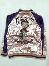 Betty Boop x BRAVE-MAN ベティ ブレイブマン コラボ SKA レーヨン スカジャン BBB-2307ブラック Lサイズ_画像4