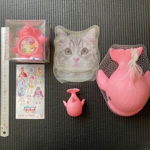 キャラクターグッズ　☆　雑貨小物　貴重　昔の懐かしい　ピンクのぞうさん　プリキュア シール　猫 ジップ袋　ピンクのクジラ大小