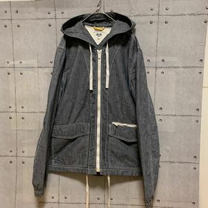 TOMMY HILFIGERトミーヒルフィガーデニム調パーカーMフルジップ