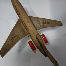 でかい ブリキ レトロ 当時物 古い玩具店在庫品 日本航空JA8001 JAL ボーイング727 飛行機 旅客機 ビンテージ 昭和レトロ 長さ74cm_画像4