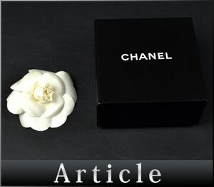 160986◇美品 CHANEL シャネル カメリア ブローチ コサージュ アクセサリー サテン ホワイト フラワー 結婚式 入園 卒園 入学 卒業 箱付/ E