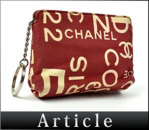 161178◇ CHANEL シャネル バイシー ココマーク コインケース 小銭入れ ポーチ 7番台 キャンバス レッド アイボリー 赤 レディース/ B