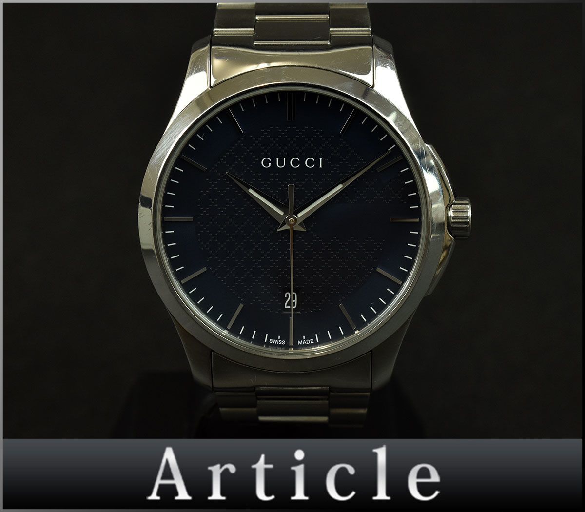 Yahoo!オークション - 71 GUCCI グッチ腕時計 メンズ腕時計 ネイビー G...