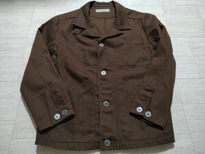  size :L beautiful goods made in Japan TMT tea Emuti big Hori te- Work coverall jacket men's tea made of metal button 