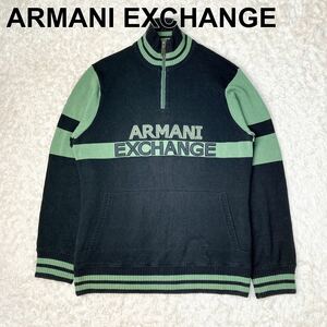 ARMANI EXCHANGE アルマーニ エクスチェンジ ハーフジップ ニット ドライバーニット ロゴ M メンズ B102303-78