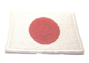 国旗　日本　　ＪＡＰＡＮ　小　刺繍ワッペンパッチのり付アイロンOK　２３１０２３