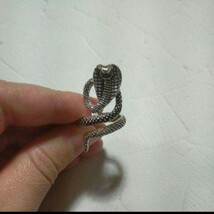 蛇 リング 指輪 シルバー スネーク メンズ 爬虫類 コブラ レディース 14号_画像2