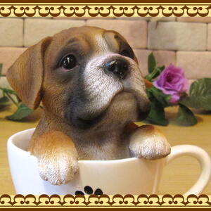  Boxer ornament tea cup dog A type * commodity box less . real . dog. objet d'art ... figure gardening dog. interior 