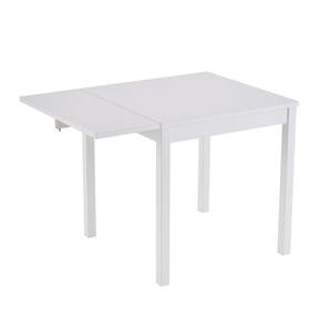 【ホワイト】 テーブル 伸長式ダイニングテーブル 在宅ワーク 勉強机 作業台 食卓 リビングテーブルの画像1