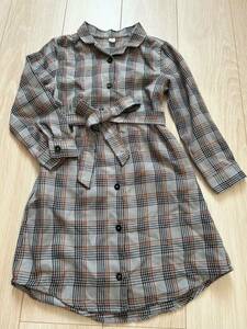 120センチ　シャツワンピース　チェック　F.O.KIDS エフオーキッズ　秋服　長袖　女の子