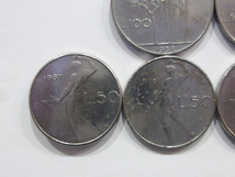 イタリアコイン6枚おまとめて 50リラ/100リラ L.50×4枚 L.100×2枚 1964年～ ミネルバ神 総重量約40.5g 伊太利亜 外国銭 硬貨 _画像7