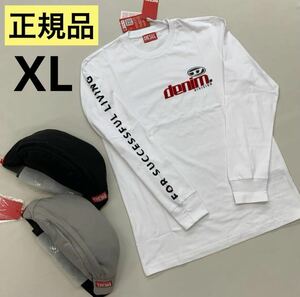 洗練されたデザイン　DIESEL　T-Just-Ls-L5　Tシャツロゴパフプリント長袖　ホワイト　XL　A11370 0CATM　2023-2024新製品　#DIESELMAKO