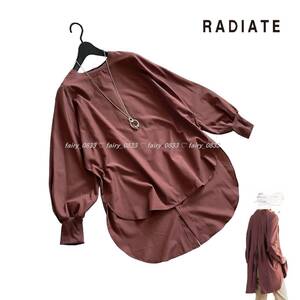 【日本製 】新品■スコットクラブ RADIATE ラディエイト■14300円　抜け感フィッシュテール＆バックボタン...♪ロングシャツプルオーバー