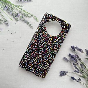 XPERIA AQUOS GALAXY arrows ハード ソフト スマホケース 麗万華鏡 黒