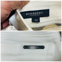 A2664 バーバリー BURBERRY◆ホワイト デニム パンツ レディース38 ストレッチ 金属プレート 三陽商会正規品_画像7