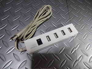 ELECOM 4Ports USB Hub 4port USBハブ スイッチ付 ロングケーブル