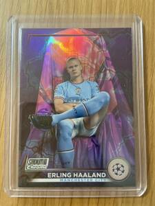 2022-23 Topps Stadium Club Chrome Erling Haaland Pink/Red Electric Charge SP