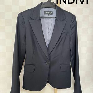 INDIVI テーラードジャケット 黒　スーツ　レディース