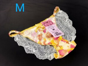 ☆新品 サテン セクシー トリコット ショーツ M 光沢 レディース パンティ パンツ ランジェリー 下着 女性用 エロ コスプレ 花柄 花がら