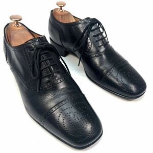 GUCCI Gucci кожа обувь бизнес обувь кожа GG 6 25cm мужской обувь обувь черный чёрный 