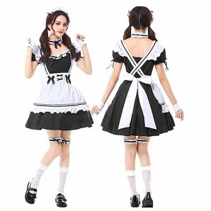 ハロウィン メイド服 7点セット L コスプレ セクシー フルセット