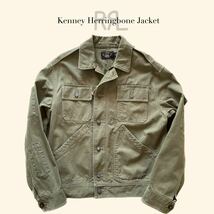 【傑作】RRL “Kenney Herringbone Twill Jacket” M ミリタリー HBT ヘリンボーン ジャケット デニム ワーク Ralph Lauren ヴィンテージ_画像1