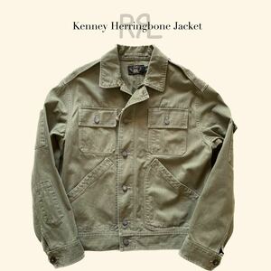 【傑作】RRL “Kenney Herringbone Twill Jacket” M ミリタリー HBT ヘリンボーン ジャケット デニム ワーク Ralph Lauren ヴィンテージ