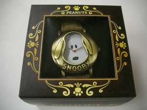  unused Snoopy retro style wristwatch band color Brown for searching ) SNOOPY PEANUTS analogue Classic boxed WATCH clock *